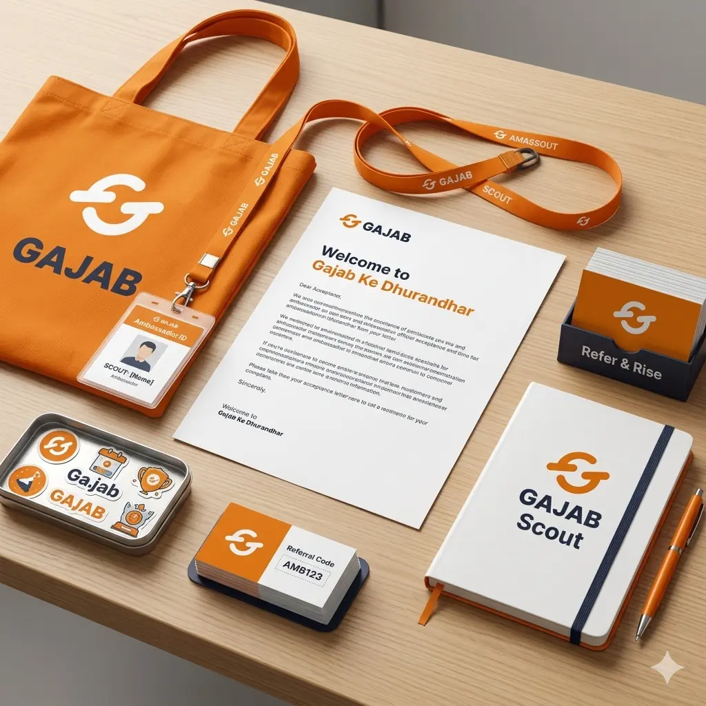 Gajab Campus Ambassador welcome kit